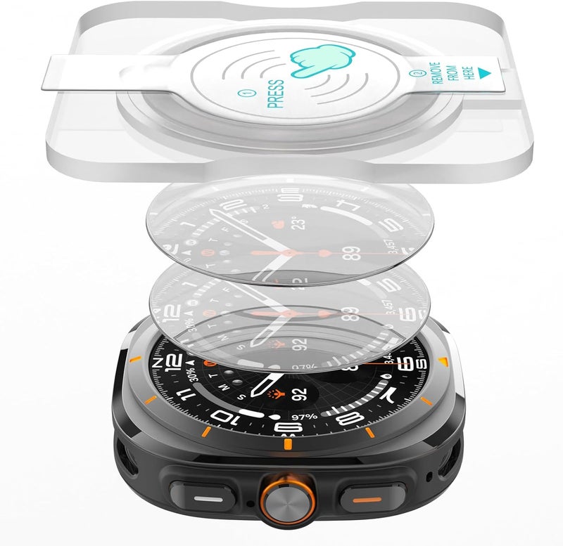 SPGUARD 2 Pack Samsung Galaxy Watch Ultra 47mm(2025/2024) Screen Protector,Auto-alignment Installation Kit Accessories Tempered Glass Screen Protector for ONLY Samsung Galaxy Watch Ultra 47mm(2025/2024) - Image 1
